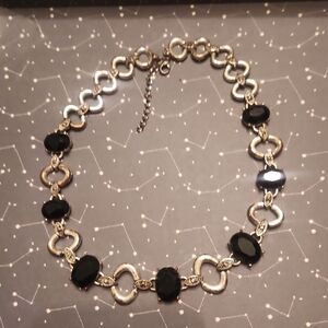 Kohl's Black and Silver Loop Necklace